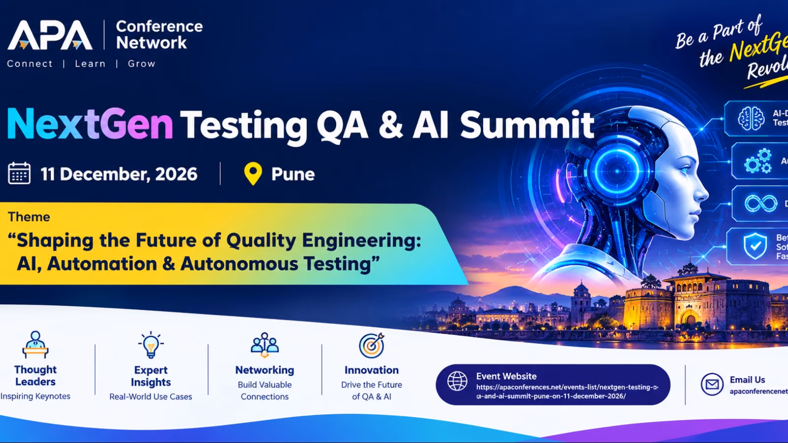 Nextgen Testing QA and AI Summit , Pune on 11 December, 2026 in To be declared