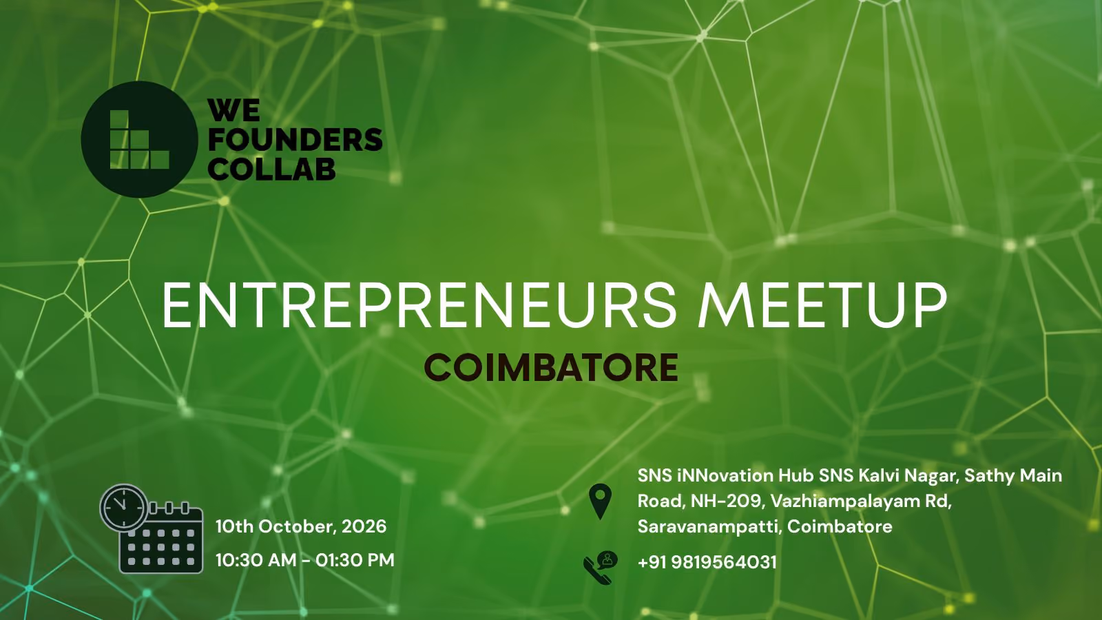 Entrepreneurs Meetup by We Founders Collab Coimbatore