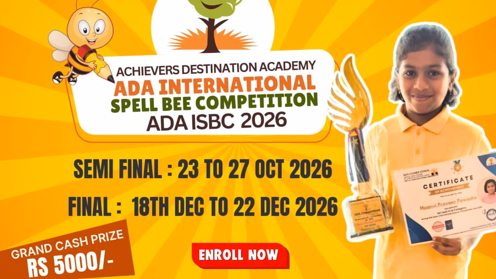 ADA International Spell Bee Competition in Chennai